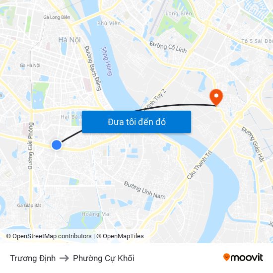 Trương Định to Phường Cự Khối map