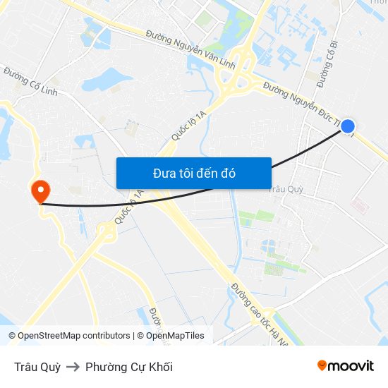 Trâu Quỳ to Phường Cự Khối map