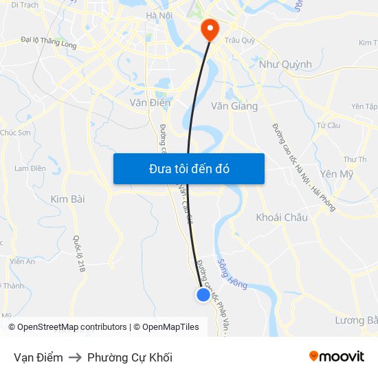 Vạn Điểm to Phường Cự Khối map