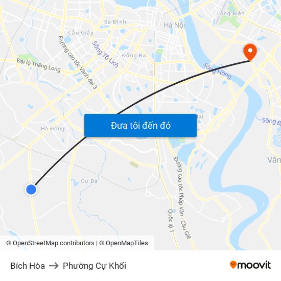Bích Hòa to Phường Cự Khối map