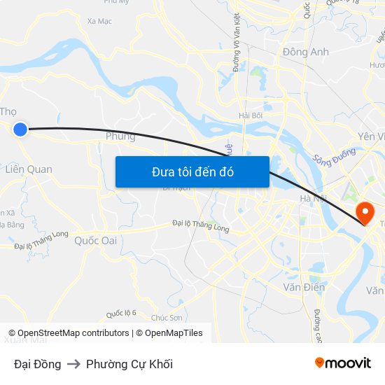 Đại Đồng to Phường Cự Khối map