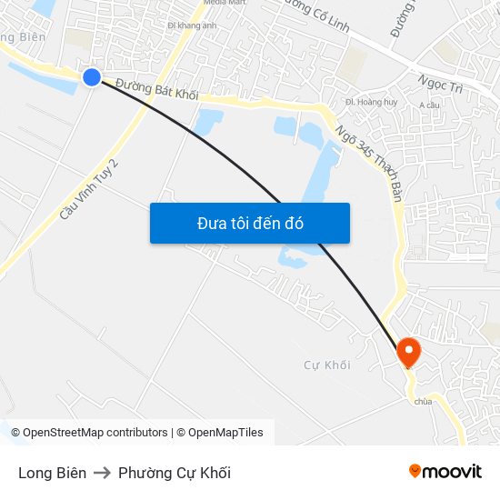 Long Biên to Phường Cự Khối map