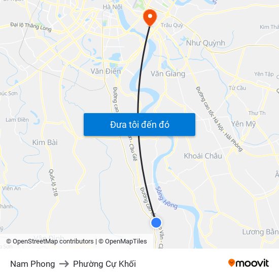 Nam Phong to Phường Cự Khối map