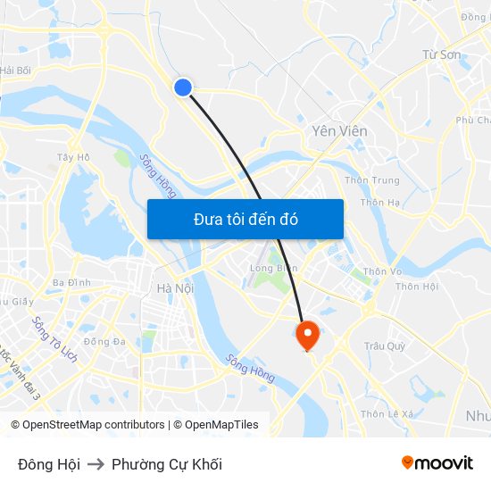 Đông Hội to Phường Cự Khối map