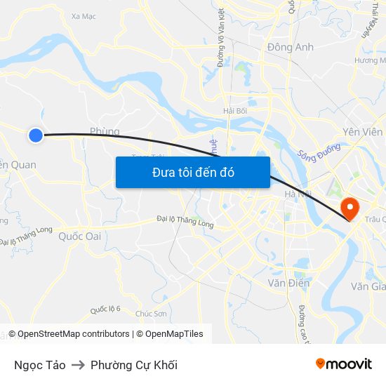 Ngọc Tảo to Phường Cự Khối map