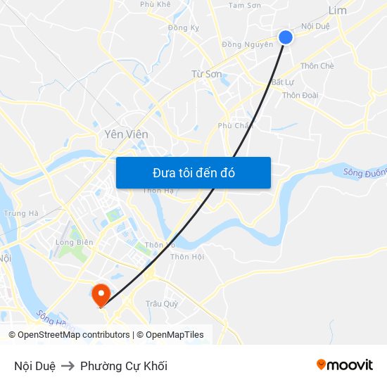 Nội Duệ to Phường Cự Khối map