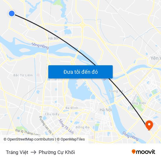 Tráng Việt to Phường Cự Khối map