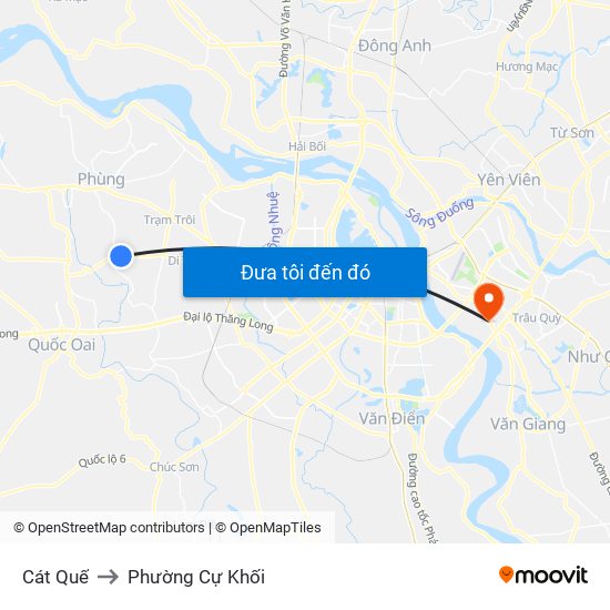 Cát Quế to Phường Cự Khối map