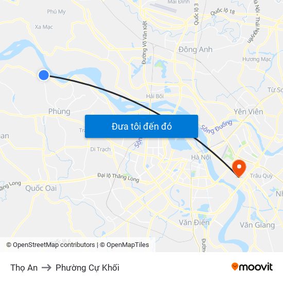 Thọ An to Phường Cự Khối map