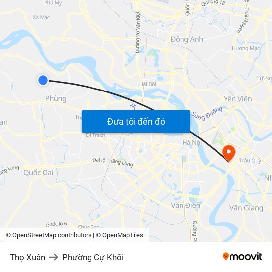 Thọ Xuân to Phường Cự Khối map