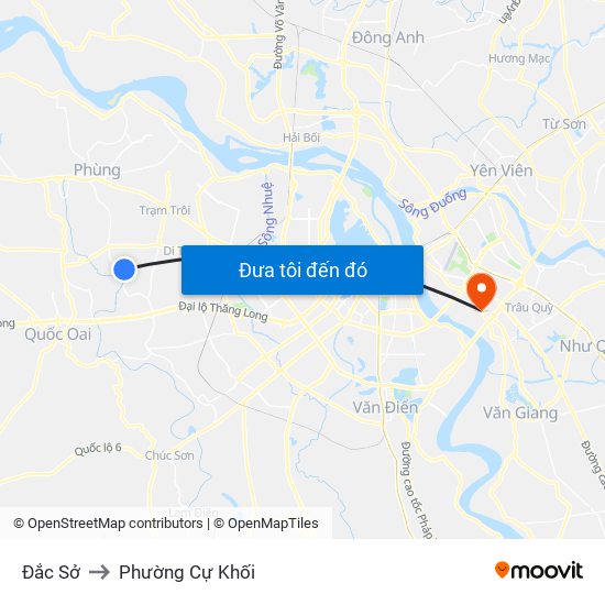 Đắc Sở to Phường Cự Khối map