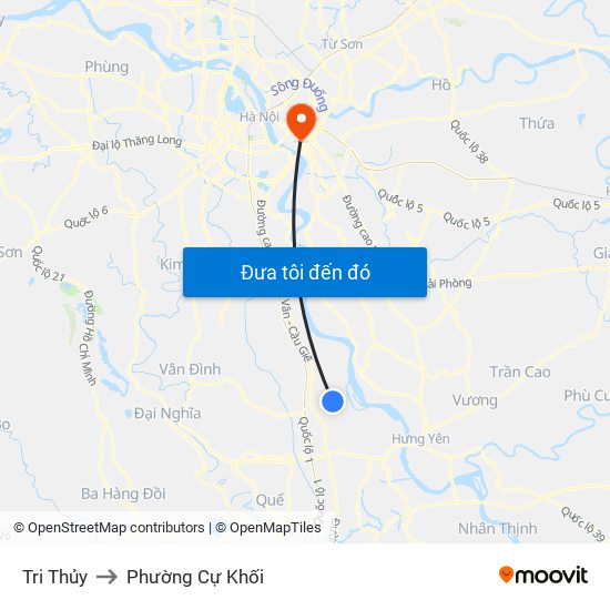Tri Thủy to Phường Cự Khối map