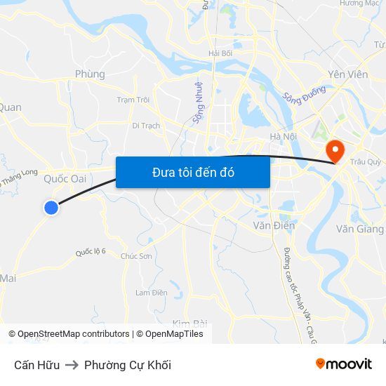 Cấn Hữu to Phường Cự Khối map