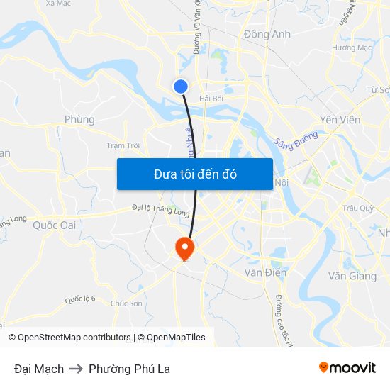 Đại Mạch to Phường Phú La map