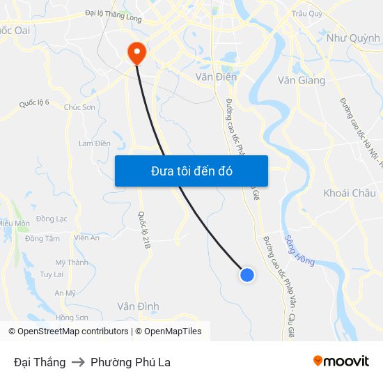Đại Thắng to Phường Phú La map