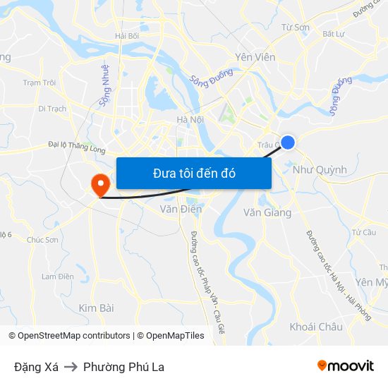 Đặng Xá to Phường Phú La map