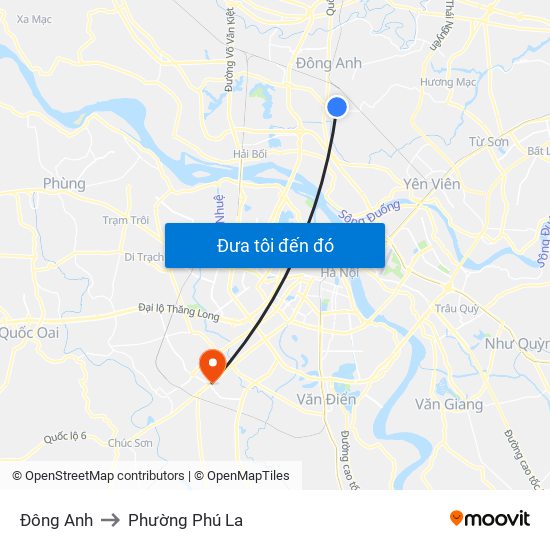 Đông Anh to Phường Phú La map