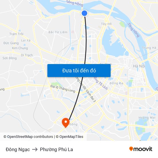 Đông Ngạc to Phường Phú La map