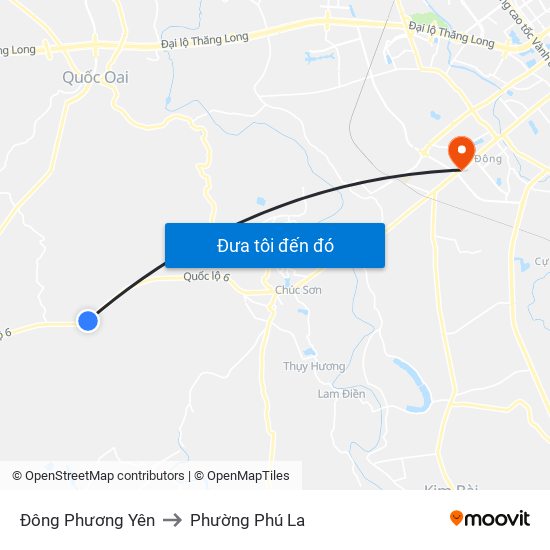 Đông Phương Yên to Phường Phú La map