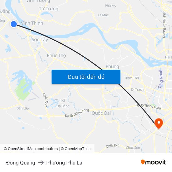 Đông Quang to Phường Phú La map