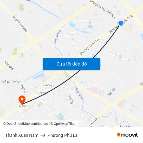 Thanh Xuân Nam to Phường Phú La map