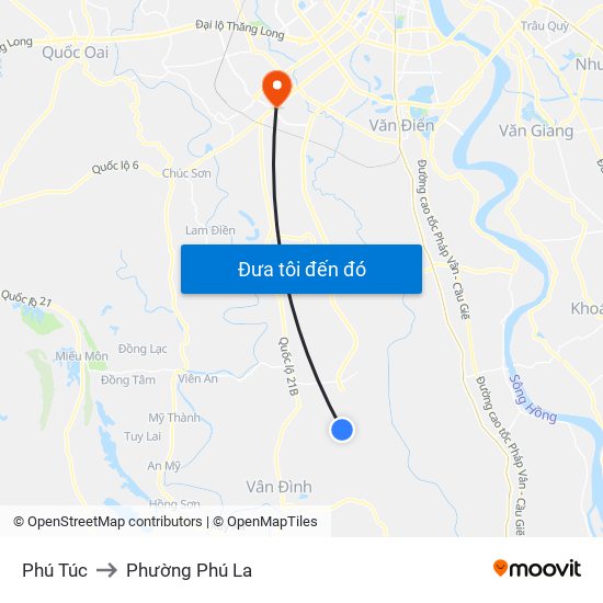 Phú Túc to Phường Phú La map