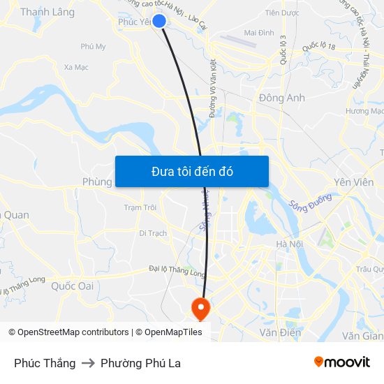 Phúc Thắng to Phường Phú La map