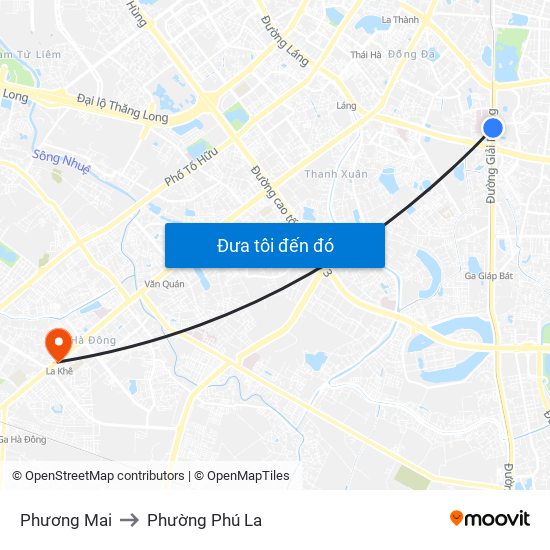 Phương Mai to Phường Phú La map