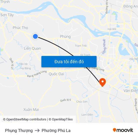 Phụng Thượng to Phường Phú La map