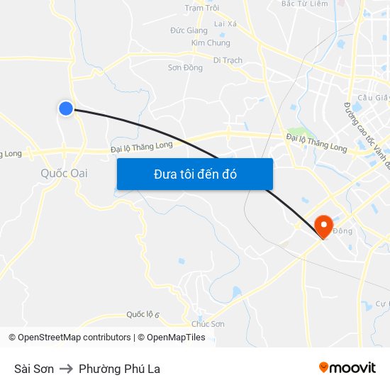 Sài Sơn to Phường Phú La map