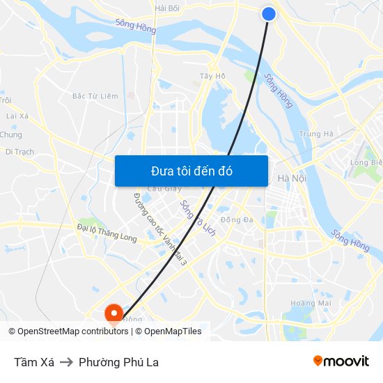 Tầm Xá to Phường Phú La map