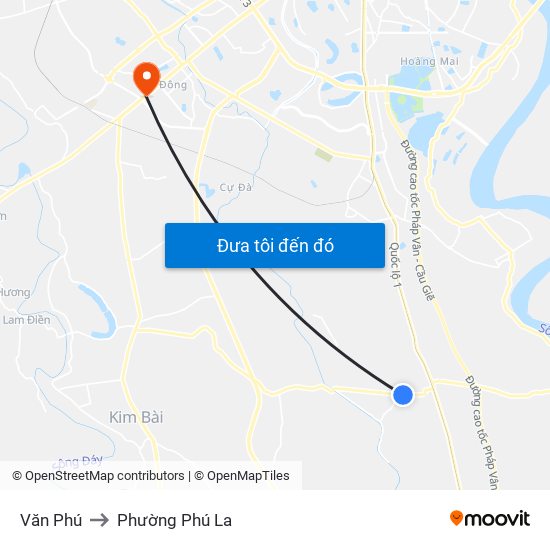 Văn Phú to Phường Phú La map