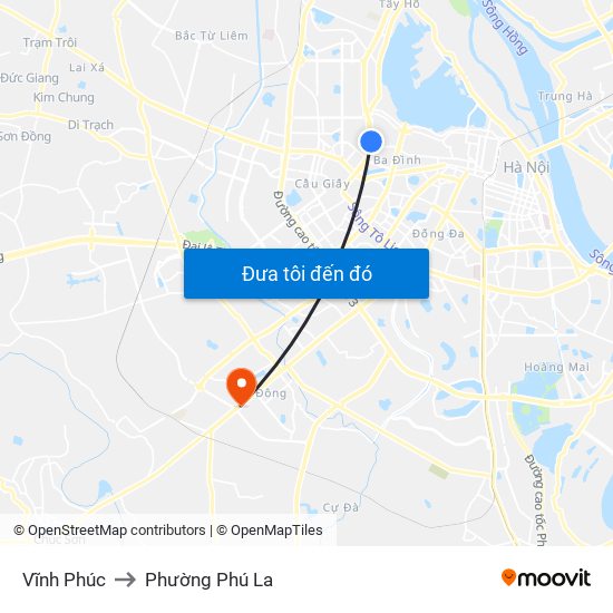 Vĩnh Phúc to Phường Phú La map
