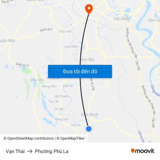Vạn Thái to Phường Phú La map