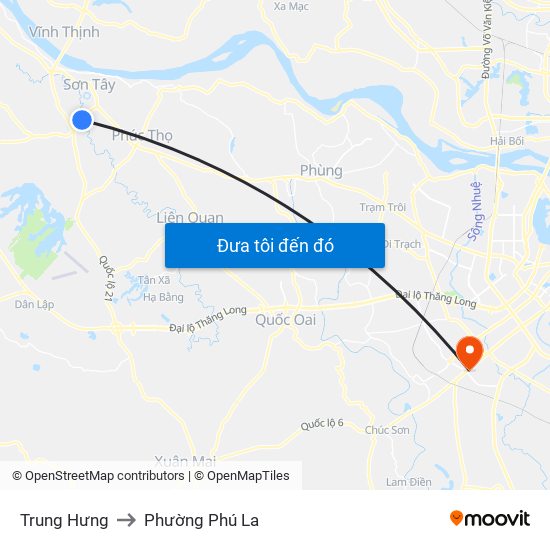 Trung Hưng to Phường Phú La map