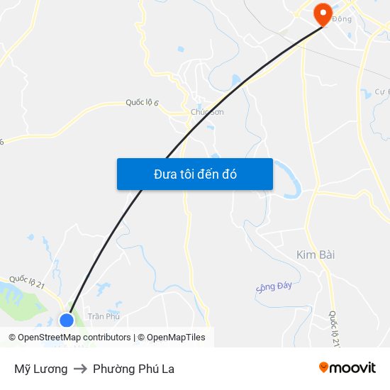 Mỹ Lương to Phường Phú La map