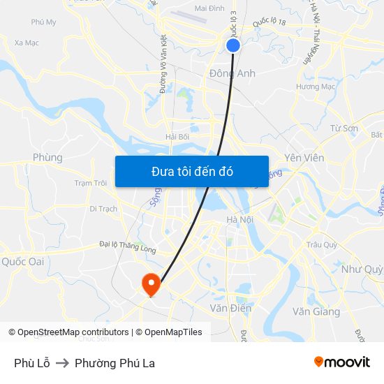 Phù Lỗ to Phường Phú La map