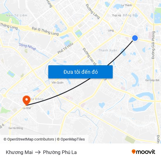 Khương Mai to Phường Phú La map