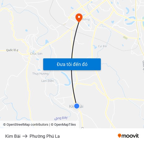Kim Bài to Phường Phú La map