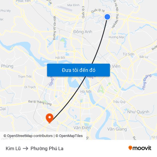 Kim Lũ to Phường Phú La map