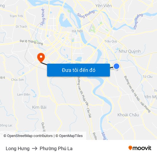Long Hưng to Phường Phú La map
