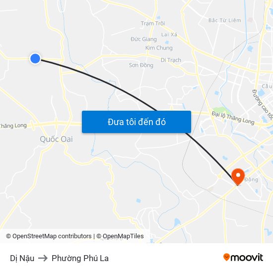 Dị Nậu to Phường Phú La map