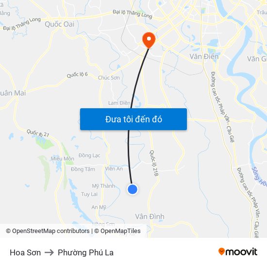 Hoa Sơn to Phường Phú La map