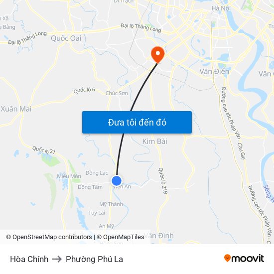 Hòa Chính to Phường Phú La map
