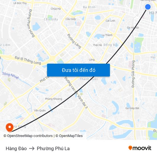 Hàng Đào to Phường Phú La map