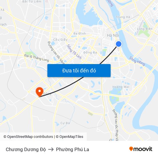 Chương Dương Độ to Phường Phú La map