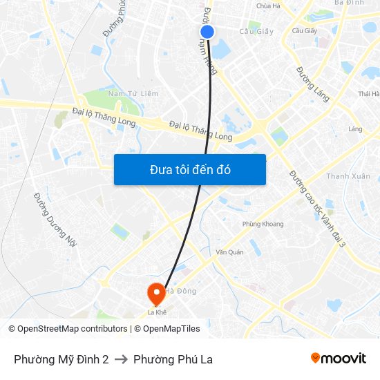 Phường Mỹ Đình 2 to Phường Phú La map