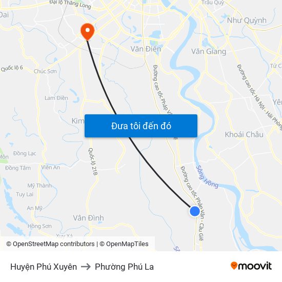 Huyện Phú Xuyên to Phường Phú La map