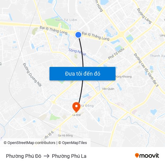 Phường Phú Đô to Phường Phú La map