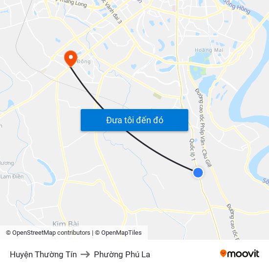 Huyện Thường Tín to Phường Phú La map